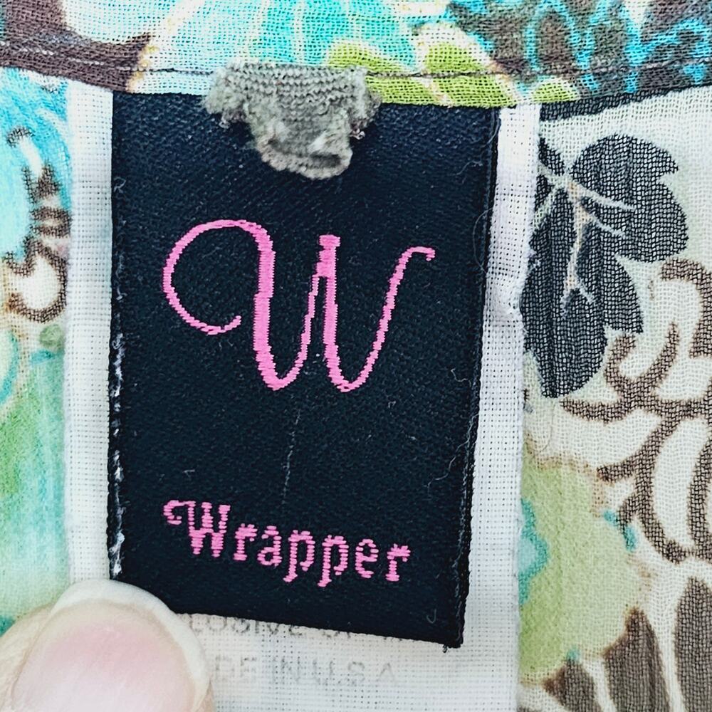 Vintage Wrapper Button-Up Tank Top Size L Sheer F… - image 8